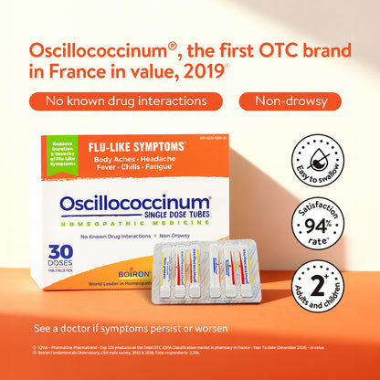 Boiron Oscillococcinum - For Cold and Flu Symptoms, Cough and Fever Relief, Natural and Non-Drowsy