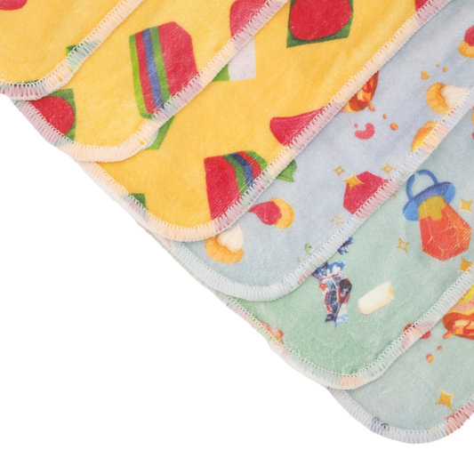 Premium Velour & Bamboo Terry Cloth Wipes x 6 | Mixed Prints