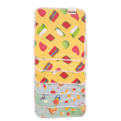 Premium Velour & Bamboo Terry Cloth Wipes x 6 | Mixed Prints