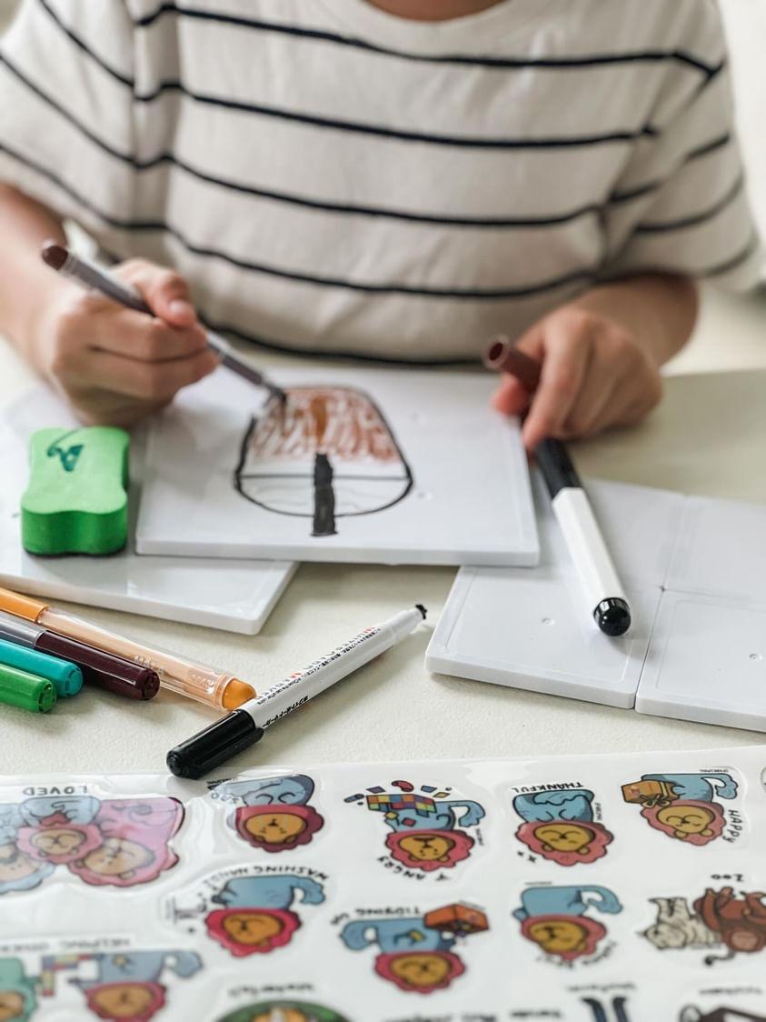 20 pcs Magic Tiles and 36 Reusable Stickers