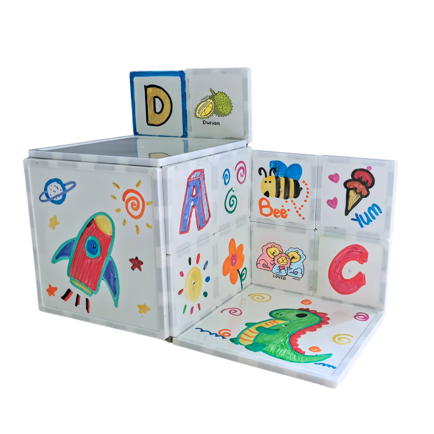 20 pcs Magic Tiles and 36 Reusable Stickers