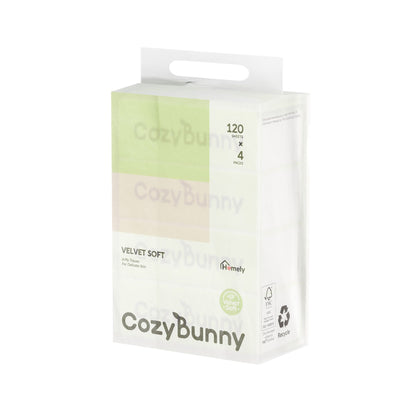CozyBunny Velvet Soft Facial Tissues (Homely) - 4 x 120 Sheets (4 Ply)
