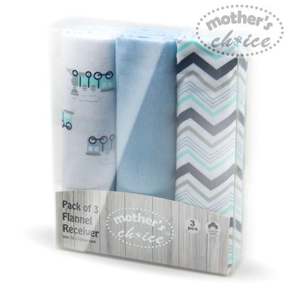 MOTHER'S CHOICE 3-Pc Flannel Receiver With Overlock Binding
