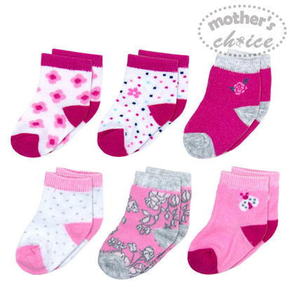 MOTHER'S CHOICE 6-Pk Newborn Baby Socks Box