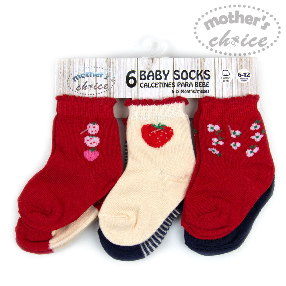 MOTHER'S CHOICE 6-Pk Newborn Baby Socks Box