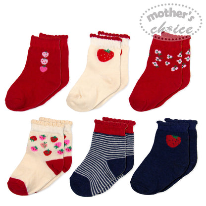 MOTHER'S CHOICE 6-Pk Newborn Baby Socks Box