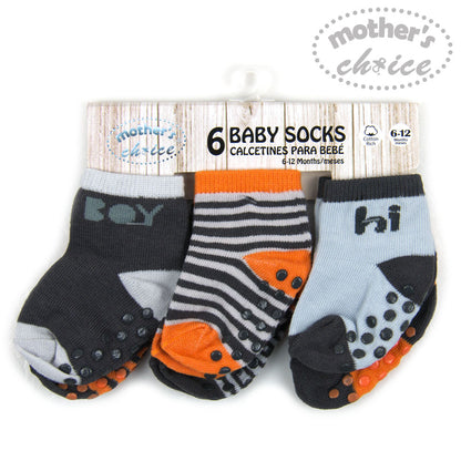 MOTHER'S CHOICE 6-Pk Newborn Baby Socks Box