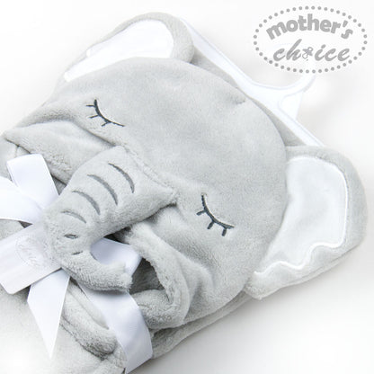MOTHER'S CHOICE Baby Hooded Coral Fleece Blanket (Elephant)