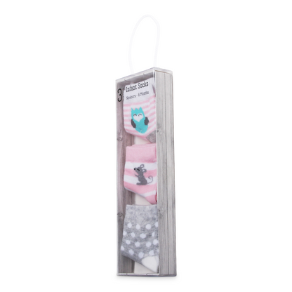 MOTHER'S CHOICE 3-Pk Newborn Baby Socks Box