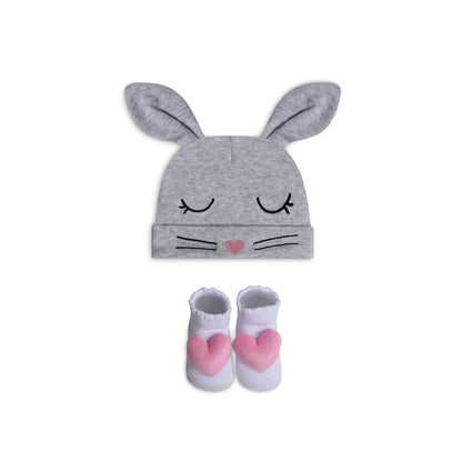 MOTHER"S CHOICE 2-Pc Cotton Newborn Baby Hat and Socks Set