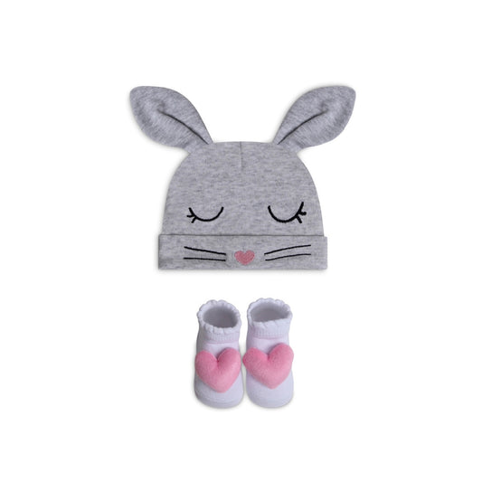 MOTHER"S CHOICE 2-Pc Cotton Newborn Baby Hat and Socks Set