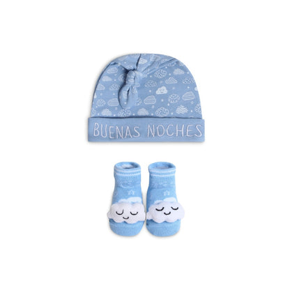 MOTHER"S CHOICE 2-Pc Cotton Newborn Baby Hat and Socks Set
