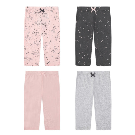 MOTHER'S CHOICE 4-Pc 100% Cotton Baby Pants 3-12m (Pink-Mix Unicorn)