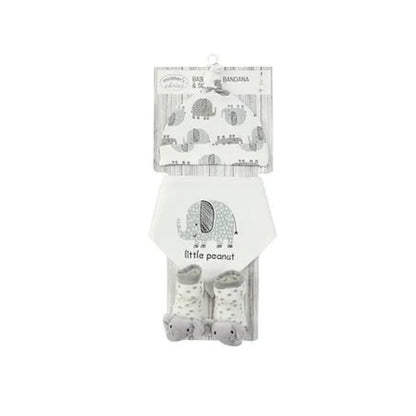 MOTHER'S CHOICE 3-Pc Newborn Baby Hat, Bib, Rattle Socks Cotton Set