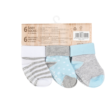 INFANCIE 6-Pk Newborn Baby Socks Set
