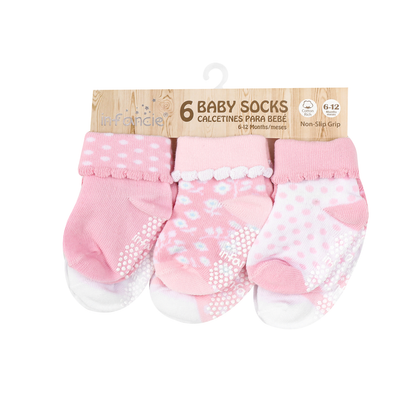 INFANCIE 6-Pk Newborn Baby Socks Set