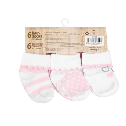 INFANCIE 6-Pk Newborn Baby Socks Set
