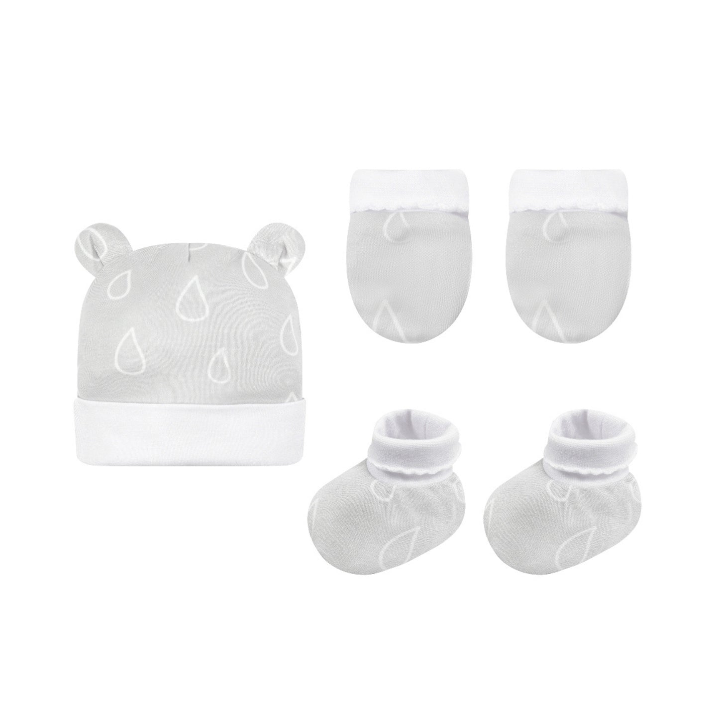 INFANCIE 3-Pc Bamboo Cotton Newborn Baby Booties, Mittens and Hat Gift Set
