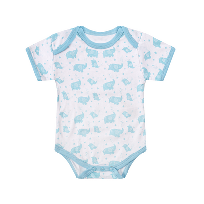 MOTHER'S CHOICE 10-Pc Baby Bodysuit, T-shirt, Pants, Hat, Mittens, Bib, Socks & Wash Cloths Gift Box Set (Light Blue)