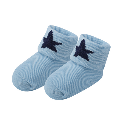 MOTHER'S CHOICE 10-Pc Baby Bodysuit, T-shirt, Pants, Hat, Mittens, Bib, Socks & Wash Cloths Gift Box Set (Light Blue)