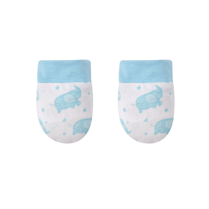 MOTHER'S CHOICE 10-Pc Baby Bodysuit, T-shirt, Pants, Hat, Mittens, Bib, Socks & Wash Cloths Gift Box Set (Light Blue)