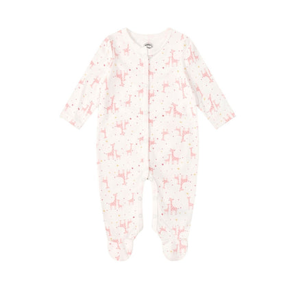 MOTHER'S CHOICE 5-Pc Baby  Grower, Bodysuit, Bib, Hat & Mittens Layette Gift Set (Pink Giraffe)