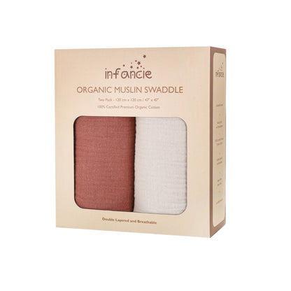 INFANCIE 2-Pc OrganicCotton Baby Muslin Blanket Gift Set