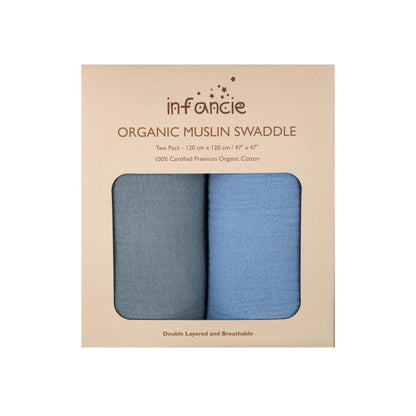 INFANCIE 2-Pc OrganicCotton Baby Muslin Blanket Gift Set