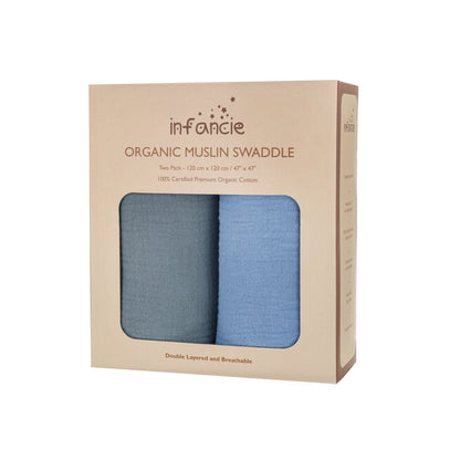 INFANCIE 2-Pc OrganicCotton Baby Muslin Blanket Gift Set
