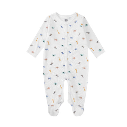 MOTHER'S CHOICE 5-Pc Baby Grower, Bodysuit, Bib, Hat & Mittens Layette Gift Set (Beige, Safari)