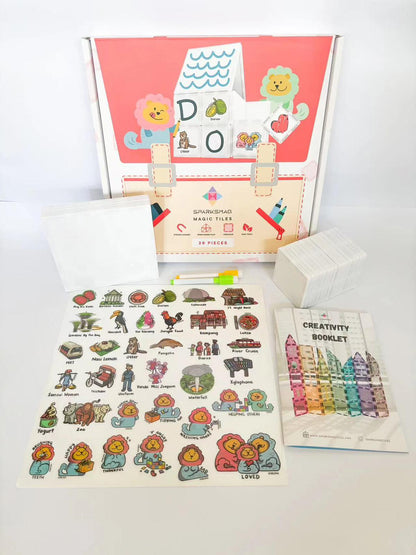 20 pcs Magic Tiles and 36 Reusable Stickers