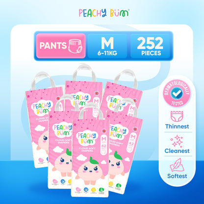 [Bundle of 6] Peachy Bum Cloud Soft Diaper Pants | Size M | Size L | Size XL | Size XXL