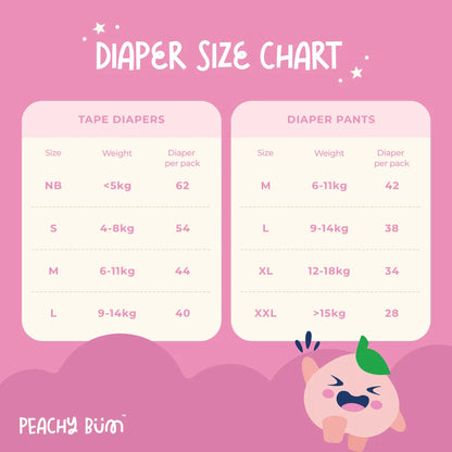 [Bundle of 3] Peachy Bum Cloud Soft Diaper Pants | Size M | Size L | Size XL | Size XXL