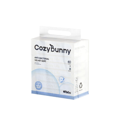 CozyBunny Velvet Soft Antibacterial Facial Tissues (To-Go) - 8 x 40 Sheets (4 Ply)