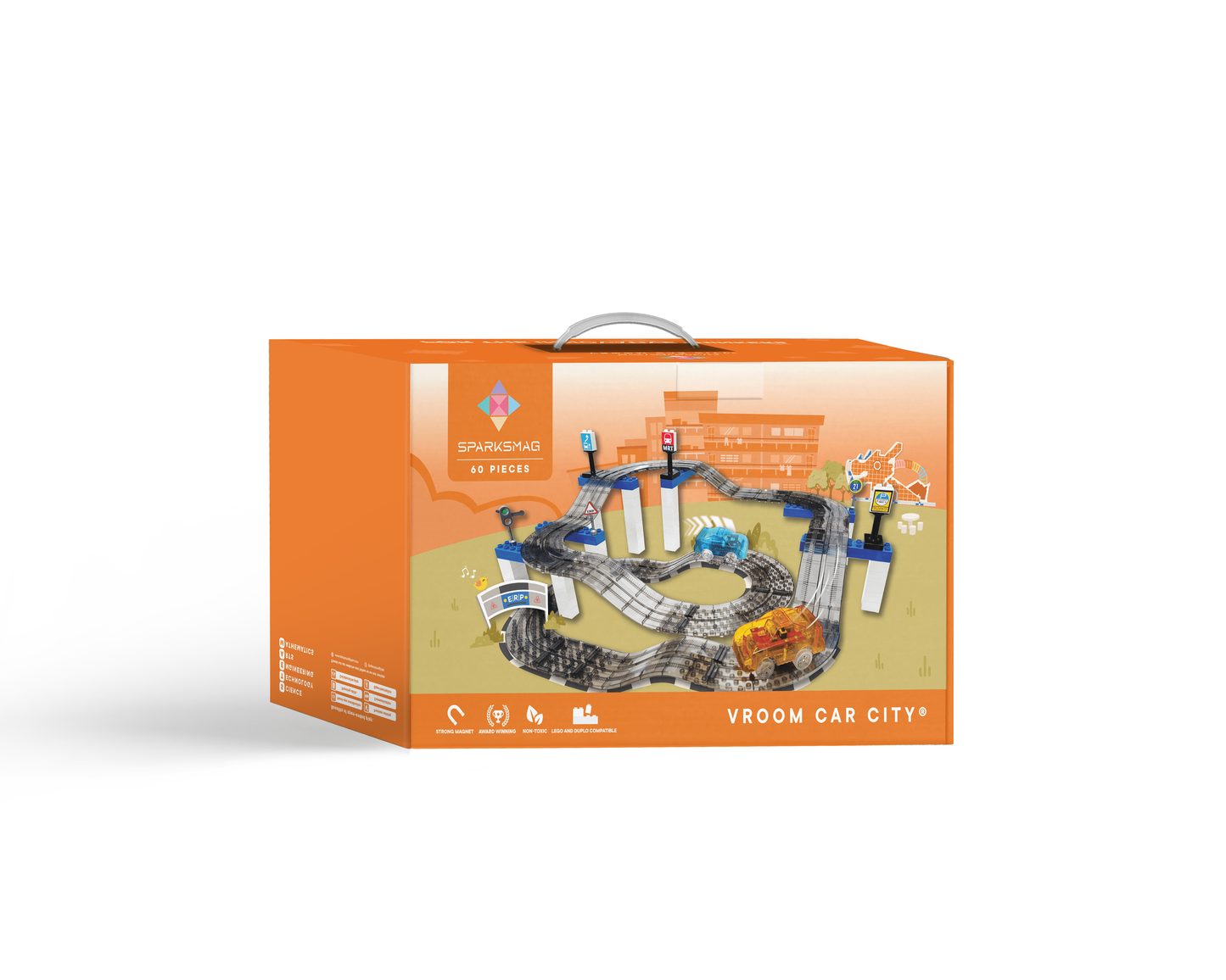 60 pcs Vroom Car City - Magnetic Brick Car Set